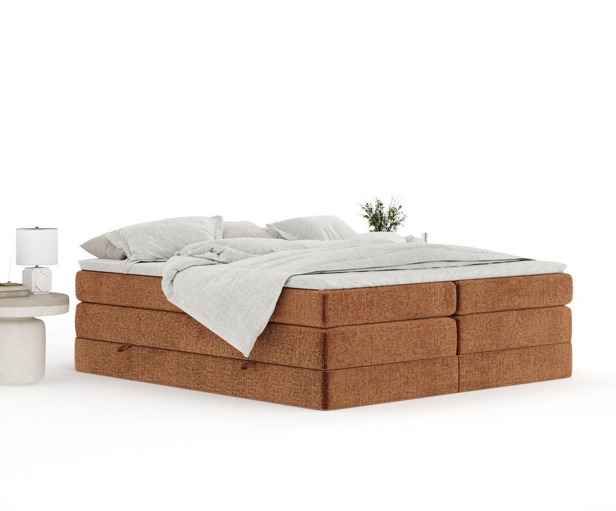 BOXSPRINGBETT Juniper Kupferfarbe 200/200 cm - Schwarz/Kupferfarben, Holz/Holzwerkstoff (200/200cm) - Maison de Reve