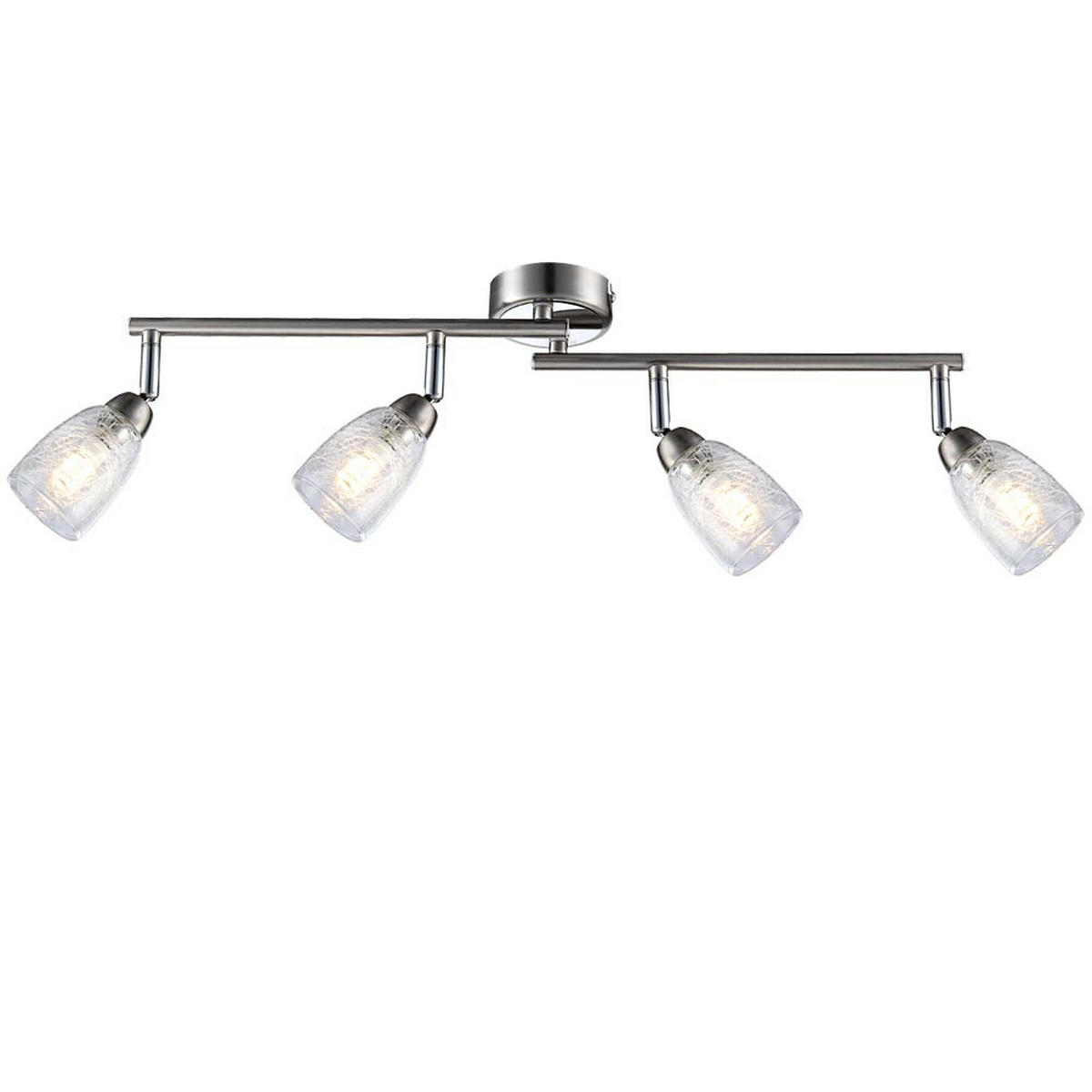LED DECKENLEUCHTE CRASH Silber - Silberfarben, Glas (60/8.5/14cm) - Globo Lighting