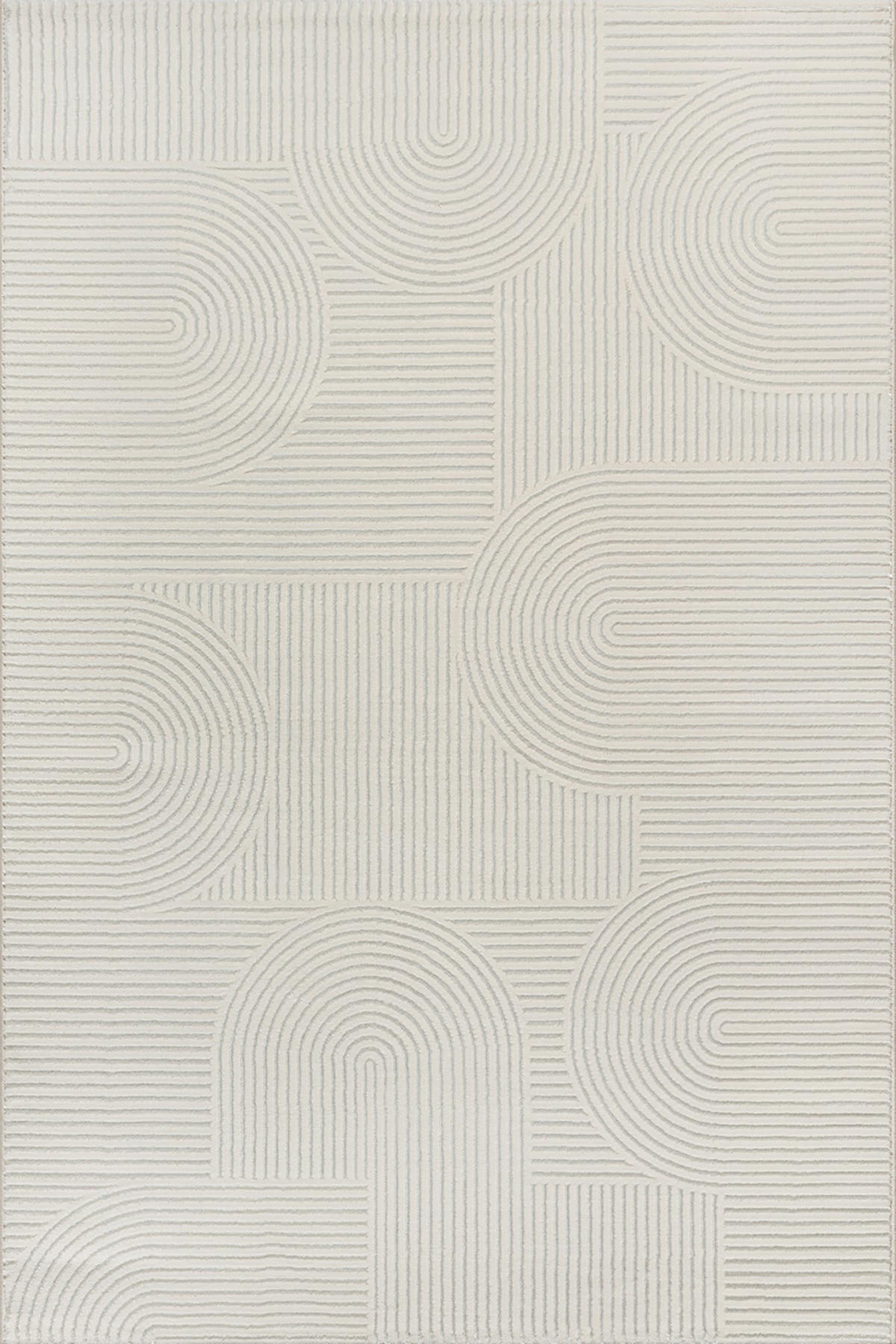 TEPPICH Kurzflor ERESMA Geometrisch Polyester Creme 160 x 230 cm - Creme, Textil (160/230cm) - KADIMA DESIGN