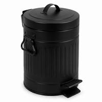 PUBELĂ Negru 3 l cu pedală închidere soft close metal retro - negru, material plastic/metal (17/26.5/17cm) - Relaxdays