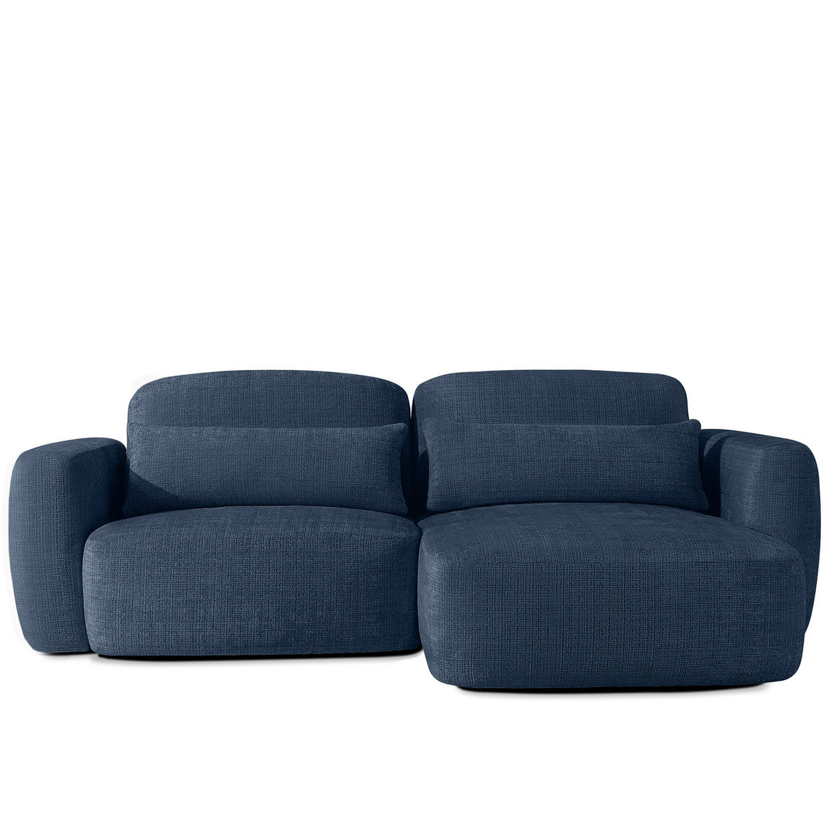 ECKSOFA rechts ELOSA - Dunkelblau, Holz/Textil (245/165cm) - KONSIMO®