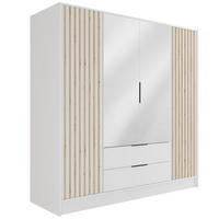 KLEIDERSCHRANK NELIA - 200 cm - Weiß/Eiche Artisan, Holzwerkstoff (200/200/51cm) - ALTDECOR