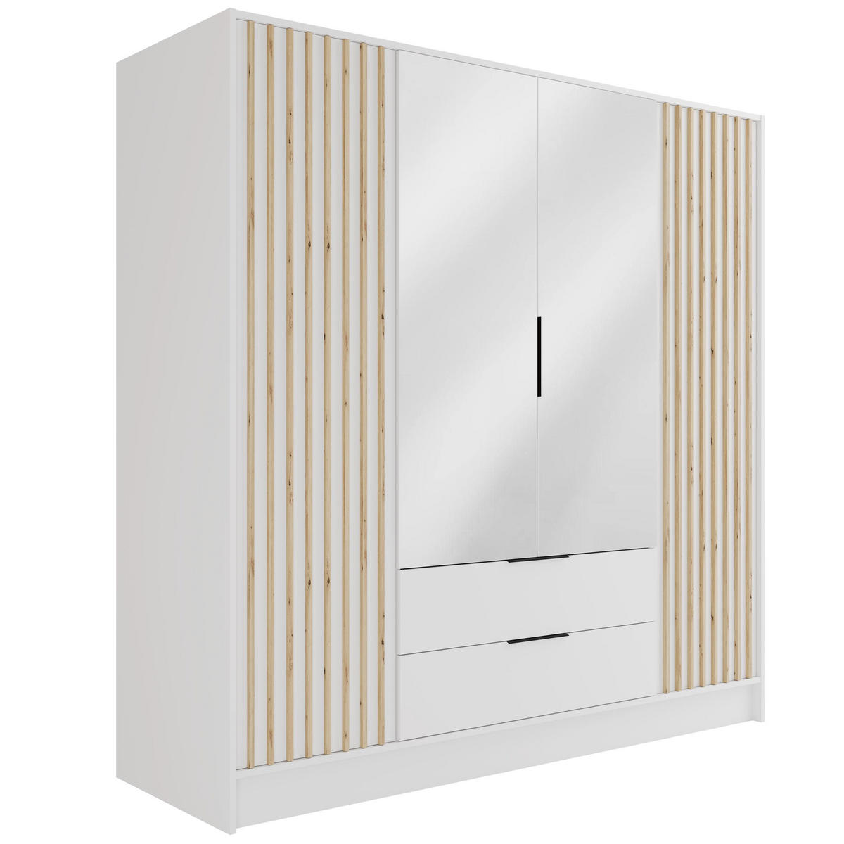 KLEIDERSCHRANK NELIA - 200 cm - Weiß/Eiche Artisan, Holzwerkstoff (200/200/51cm) - ALTDECOR
