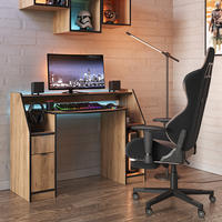 GAMING-TISCH Joel Goldkraft Eiche 123.2 x 45 cm mit 1 Schublade und 1 Tür - Honigeiche, Holzwerkstoff (45/123/90cm) - Vicco