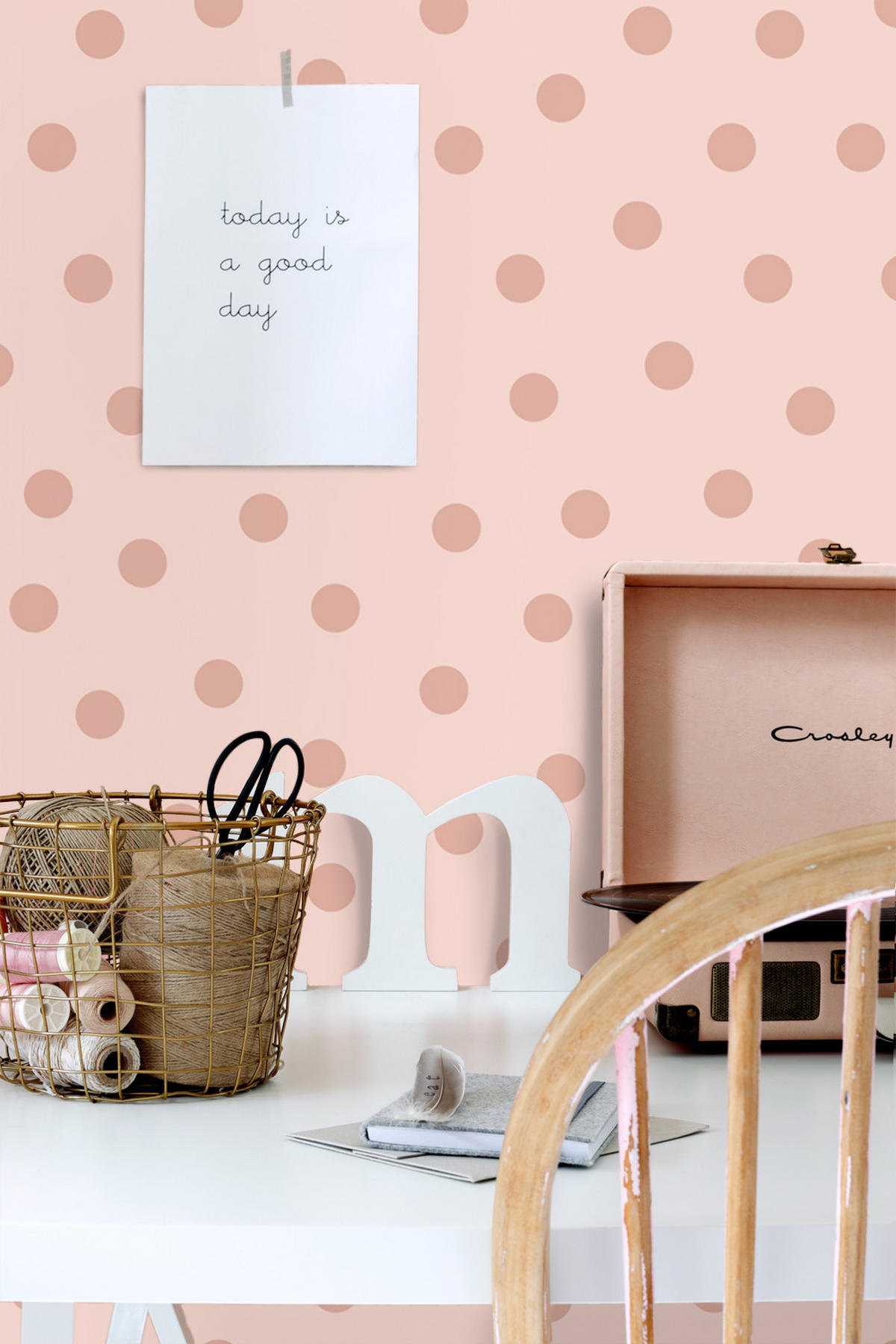 TAPETE Punkte 53 cm x 10.05 m - Pink, Papier (53/0.1cm) - ESTAhome