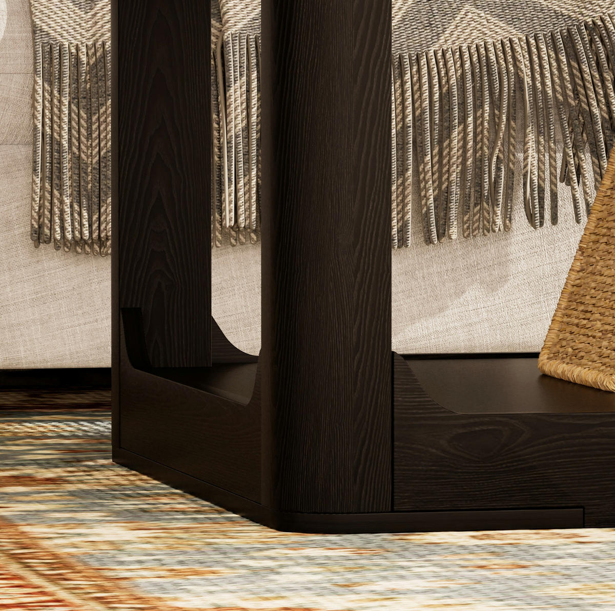 COUCHTISCH aus MDF 100x50x44,5 cm Schwarz mit 2 Ablagefächern - Schwarz, Holzwerkstoff (100/50/44.5cm) - IVMEU