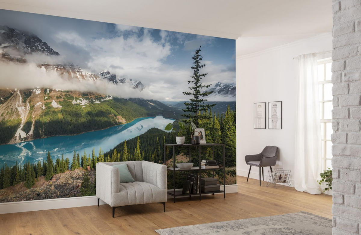 FOTOTAPETE Landschaft 450 x 280 cm - Grün, Papier (450/280cm) - Sanders & Sanders