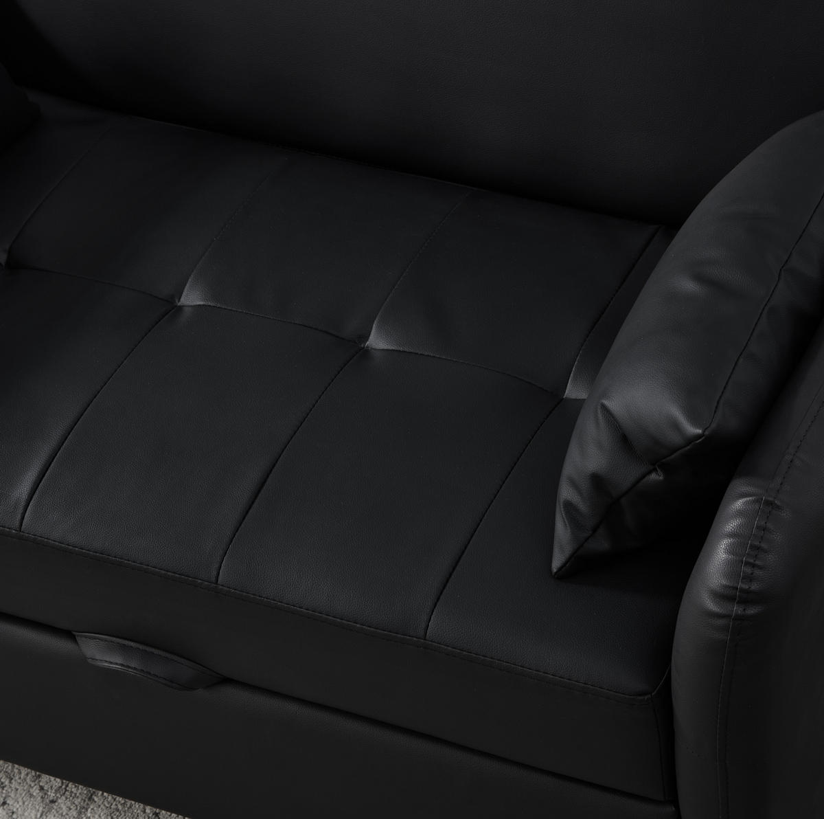 SOFABETT mit Schlaffunktion 156x100 cm PU Antique Black - Schwarz, Kunststoff (83/82/122cm) - Meubliv