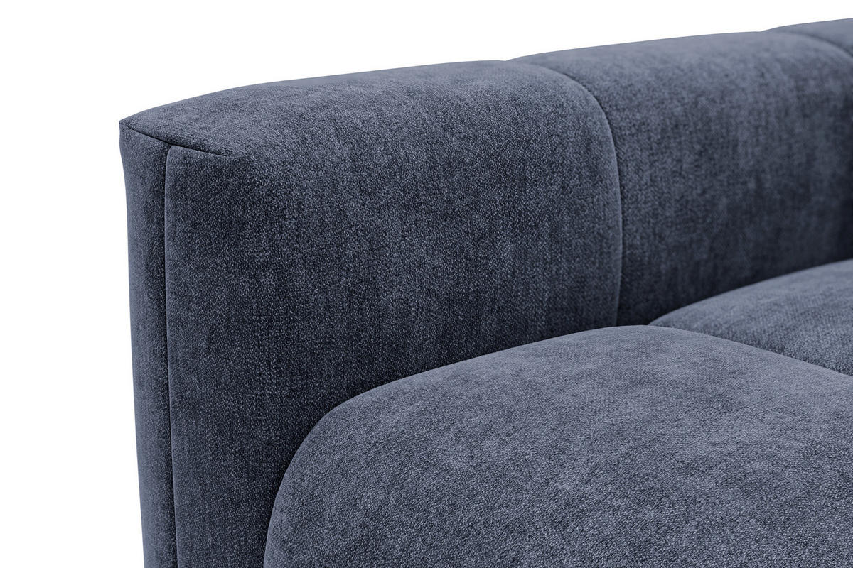 SOFA VERONA 3-Sitzer, Marineblau - Blau/Schwarz, Holz/Textil (224/83/110cm) - Courtois Laville