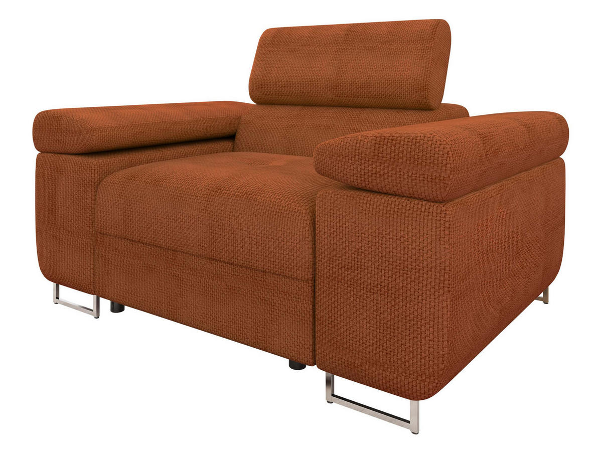 SESSEL Torezio - Dunkelorange, Holz/Textil (134/90/102cm) - MIRJAN24