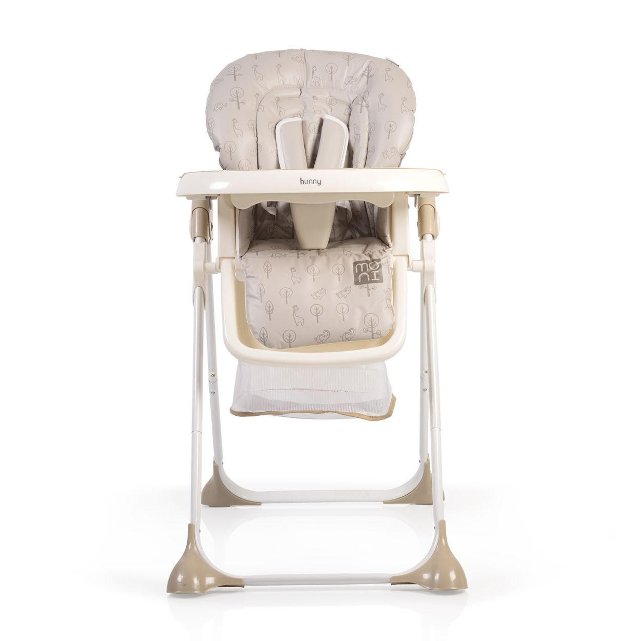 HOCHSTUHL Hunny beige klappbar, 5-Punkt-Sicherheitsgurt zweiteiliger Tisch, Ablagekorb - Beige, Metall (54/106/84cm) - Moni