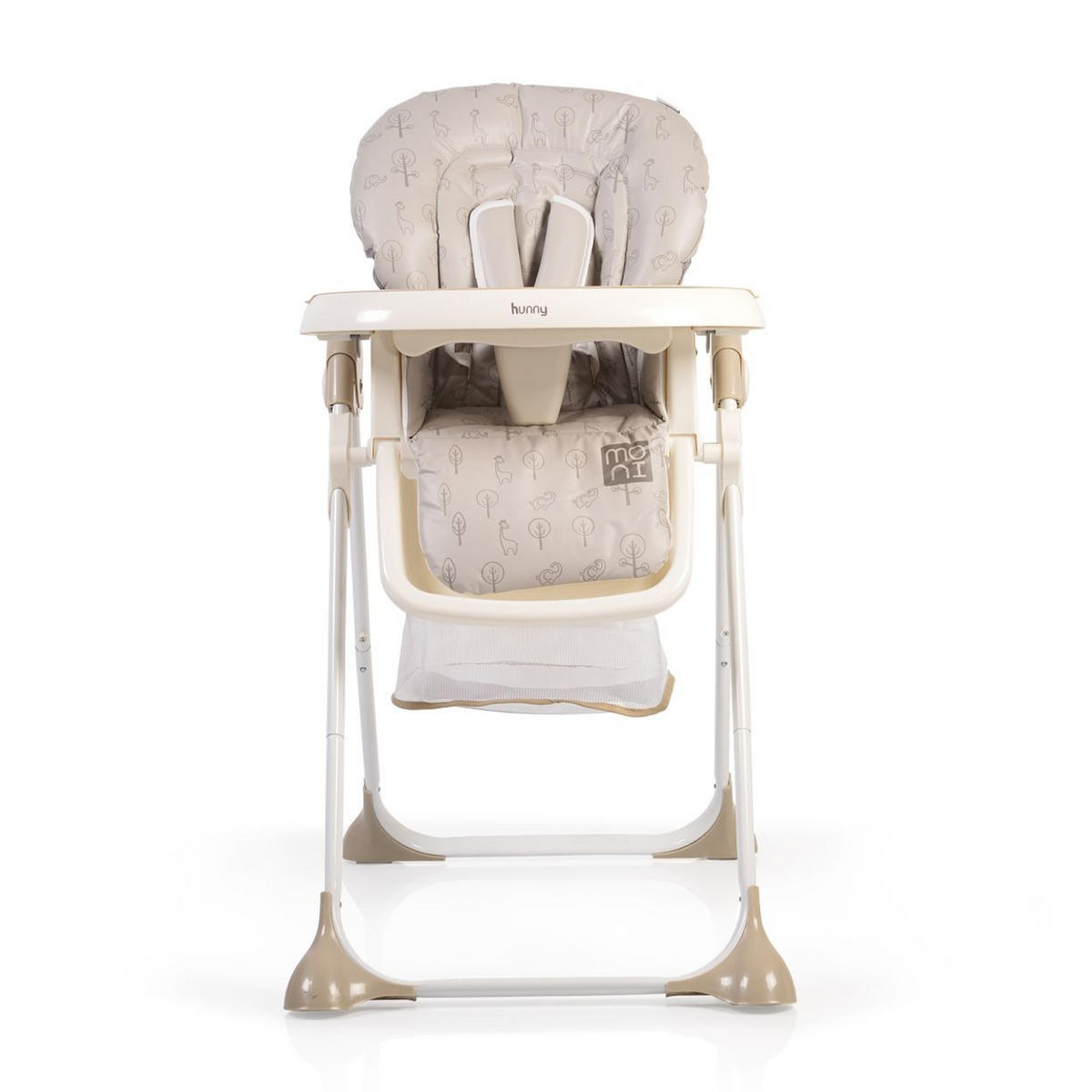 HOCHSTUHL Hunny beige klappbar, 5-Punkt-Sicherheitsgurt zweiteiliger Tisch, Ablagekorb - Beige, Metall (54/106/84cm) - Moni