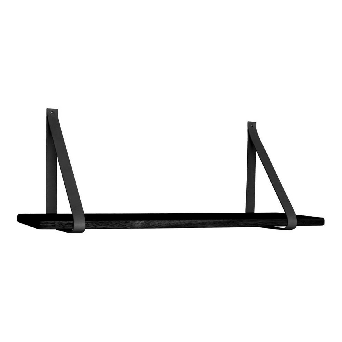 REGAL Forno Gummibaum, Leder Schwarz - Schwarz, Holz (120/2/20cm) - tinkaro