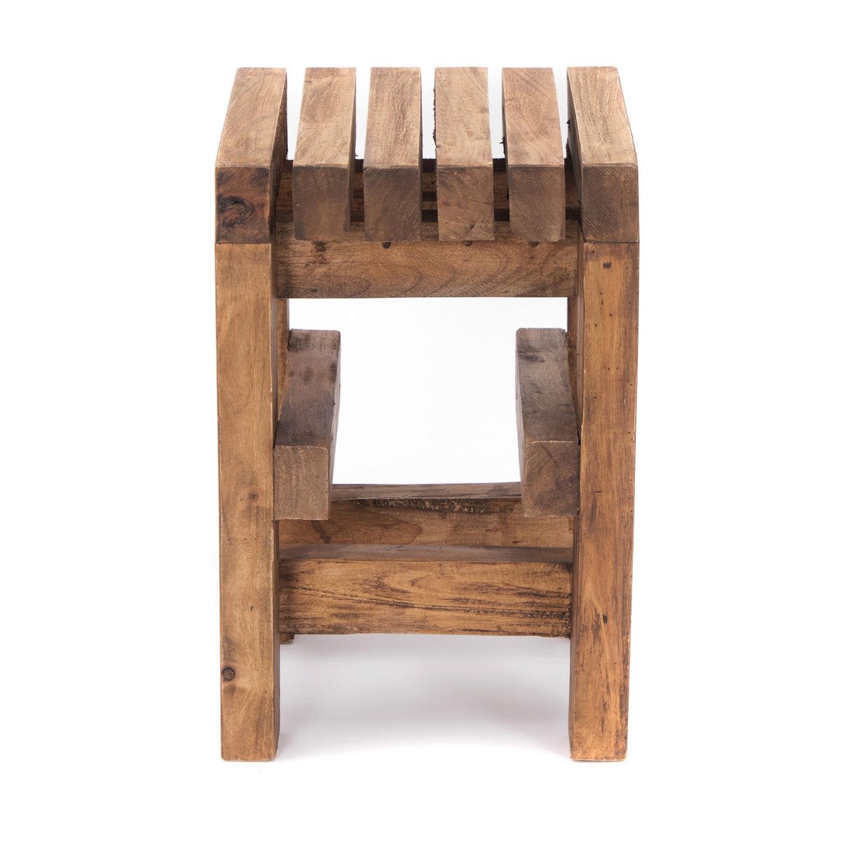 HOCKER Tetris Mahagoni Massivholz - Naturfarben, Holz (30/45/30cm) - CREEDWOOD