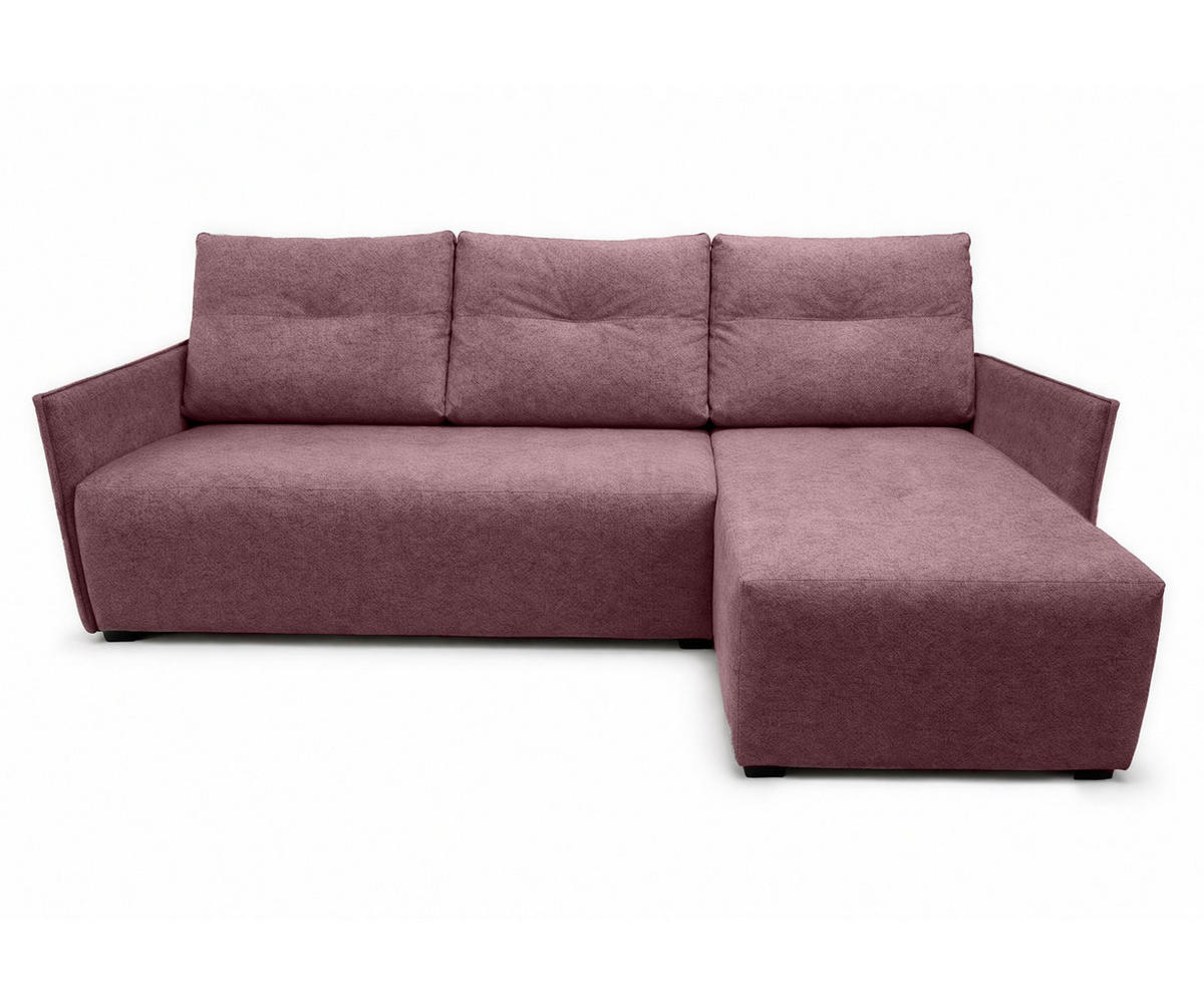 ECKSOFA L Form Damascus Rosa 212/143/88 cm Rechts mit Schlaffunktion - Schwarz/Rosa, Kunststoff/Textil (212/143cm) - AX Living