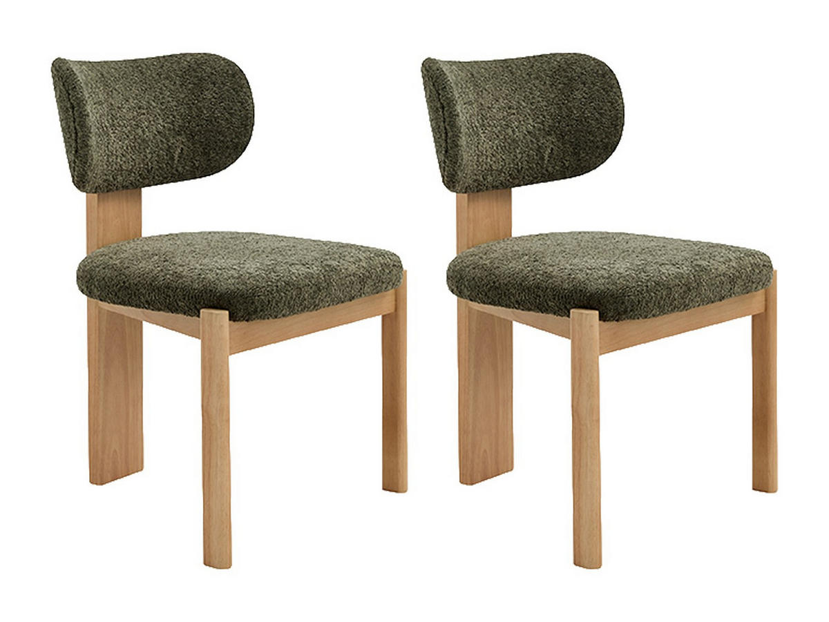 STUHL - 56 cm x 60 cm - holz - khaki Wilana - Schlammfarben, Holz/Holzwerkstoff (56/85/60cm) - Vente-Unique