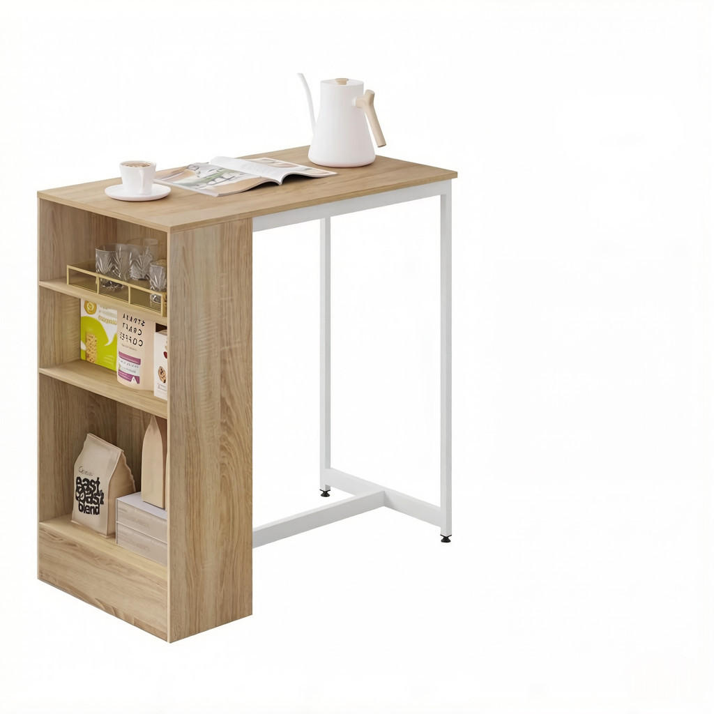 BARTISCH DE-37246 mit 3 Regalen und Metallrahmen Helle Eiche - Eichefarben, Holzwerkstoff (91/49/91cm) - ComfortXL