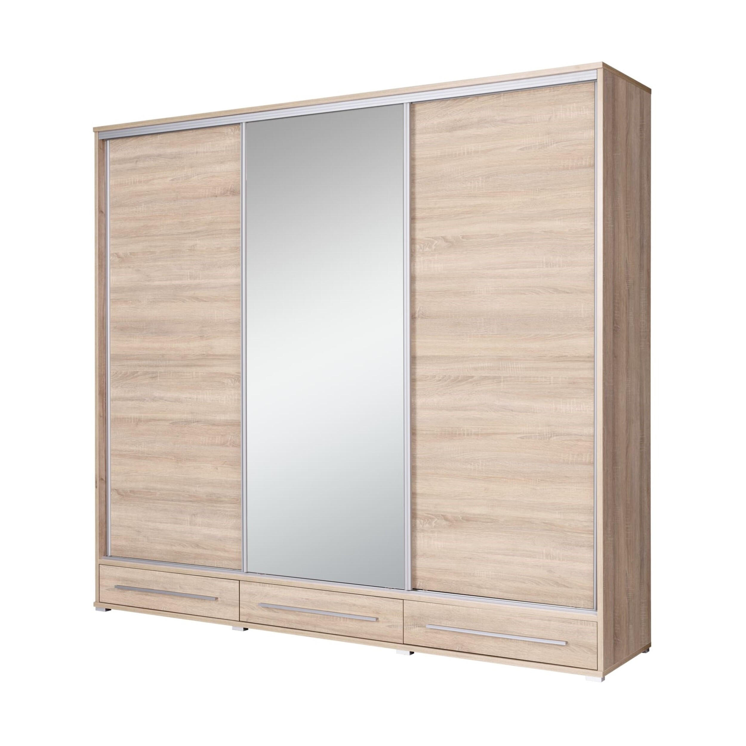 SCHIEBETÜRENSCHRANK - Kleiderschrank K001 Sonoma - Sonoma Eiche, Holzwerkstoff (255/236/66cm) - Möblo