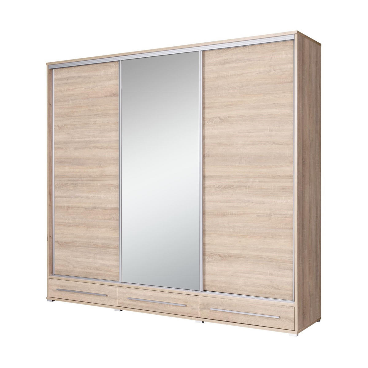 SCHIEBETÜRENSCHRANK - Kleiderschrank K001 Sonoma - Sonoma Eiche, Holzwerkstoff (255/236/66cm) - Möblo