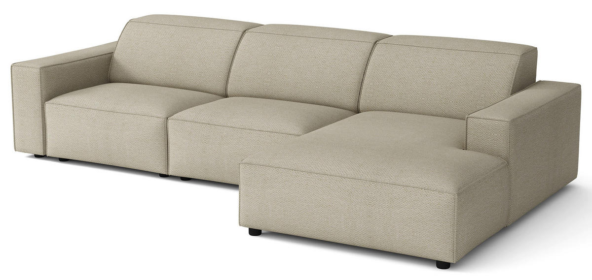 ROHOVÁ pohovka Sellmo, 287 cm - čierna/taupe, textil/plast (166/292cm) - Selsey