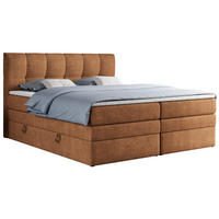 BOXSPRINGBETT ALVIN KING 160/200 Orange Struktur - H3 - Orange, Holz/Textil (160/200cm) - MKS