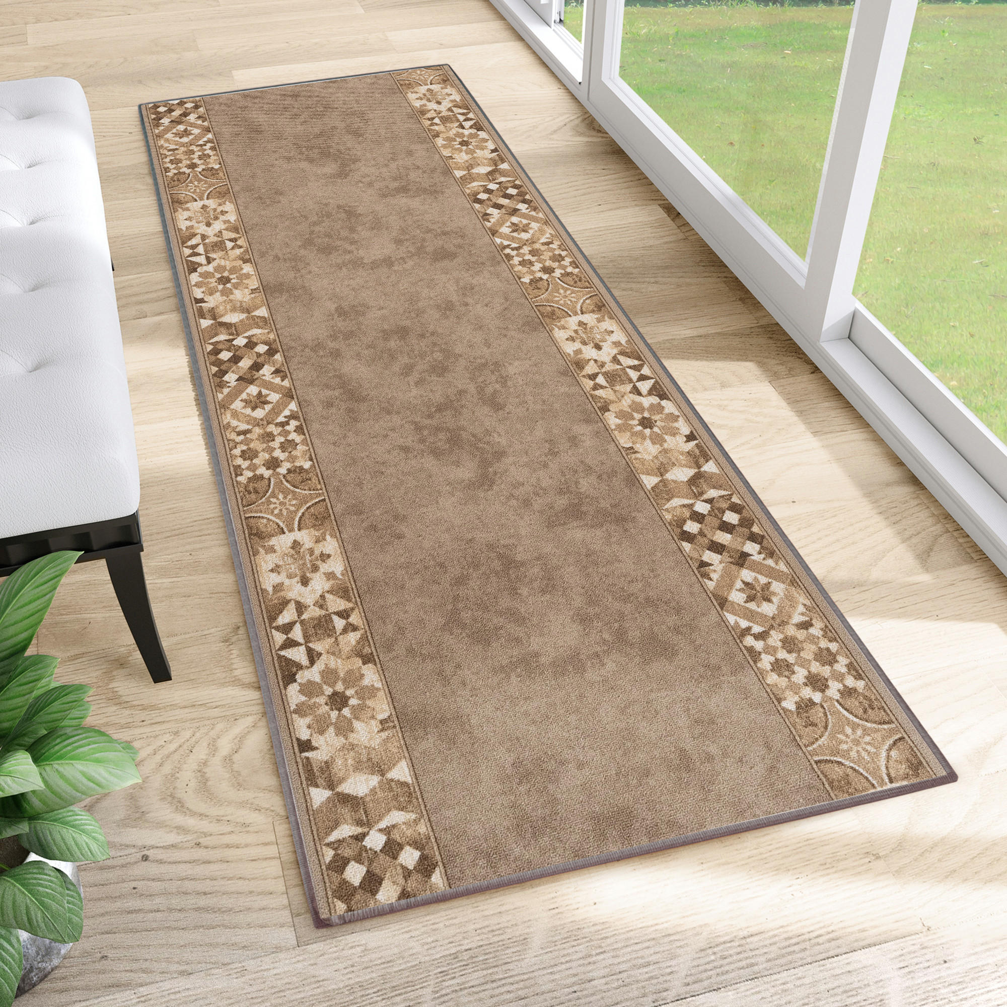 TEPPICHLÄUFER Anti-Rutsch Beige rutschfest Gummiunterlage 100/200 cm - Beige, Textil (100/200cm) - Tapiso