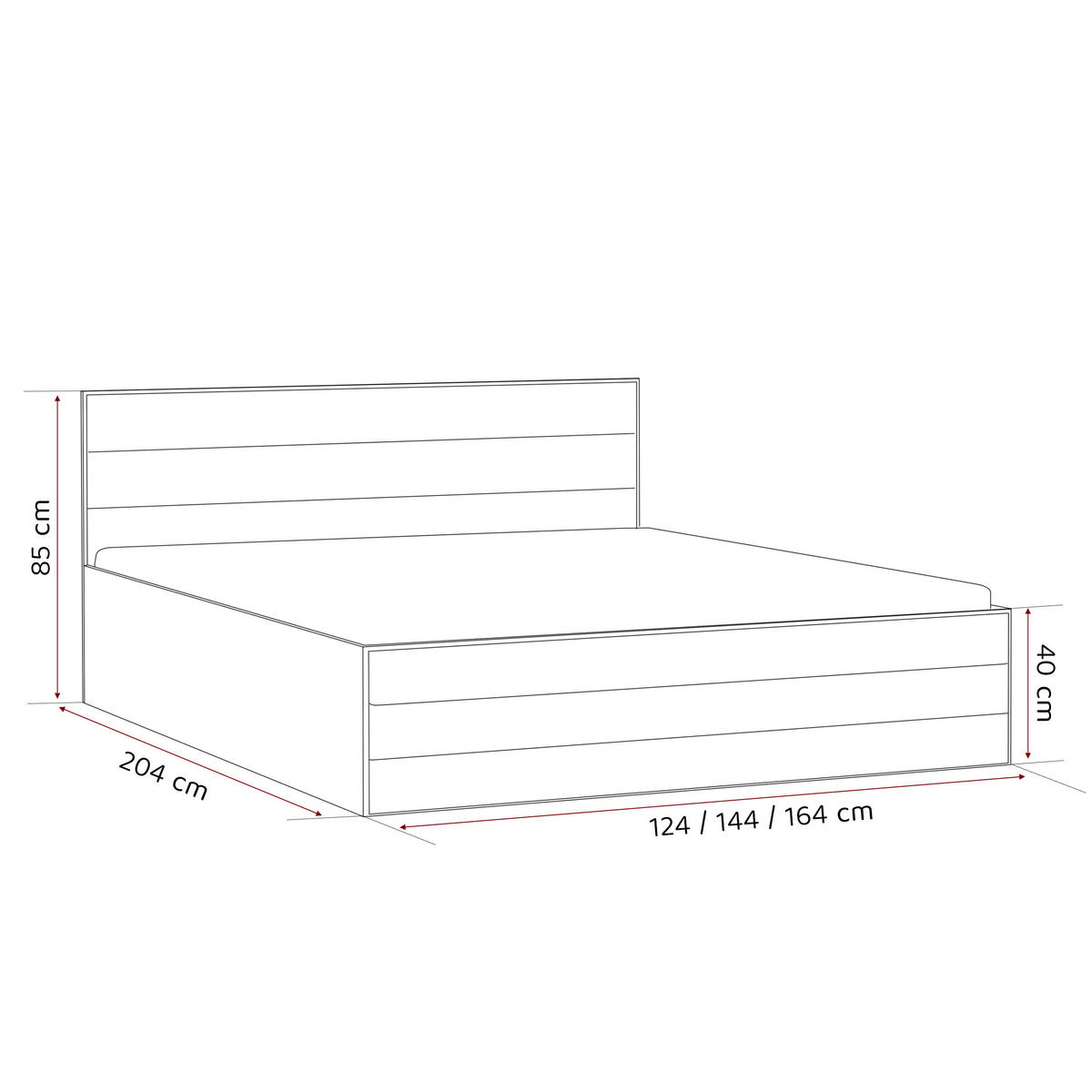 POLSTERBETT VANTAGE 160/200 cm, Bettkasten, ohne Matratze, Schwarz - Schwarz, Holz/Holzwerkstoff (160/200cm) - Idohome