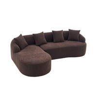 SOFA 3-Sitzer bogenförmig Chenille Braun - Braun, Textil (150/243cm) - Meubliv