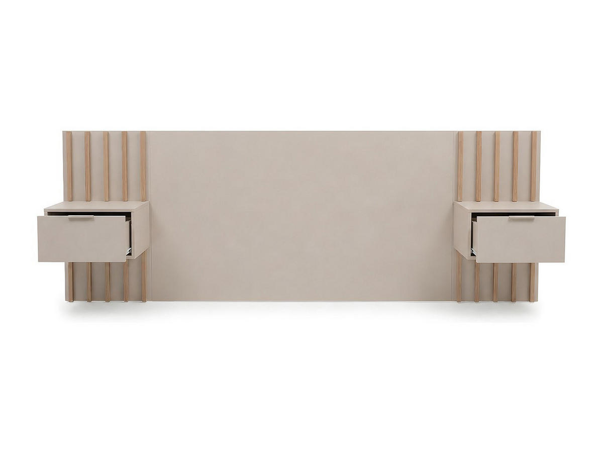 BETTKOPFTEIL - 2 Personen - holz - beige, naturfarben hell Corany - Beige/Naturfarben, Holz (260/102/35cm) - Vente-Unique