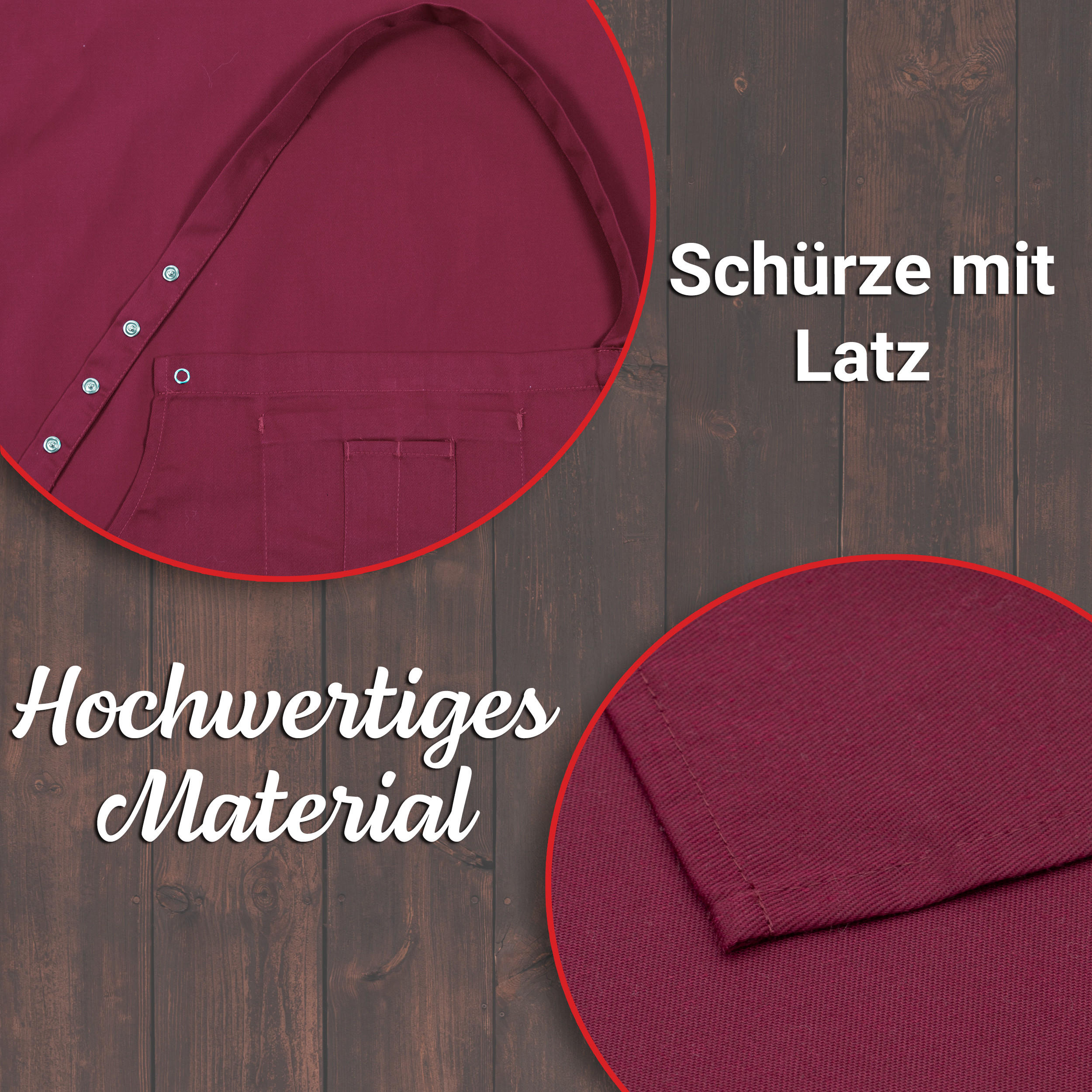 SCHÜRZE , 80x100 cm, 65% Baumwolle, 35% Polyester, Rot - Bordeaux, Textil (80/100cm) - Zollner