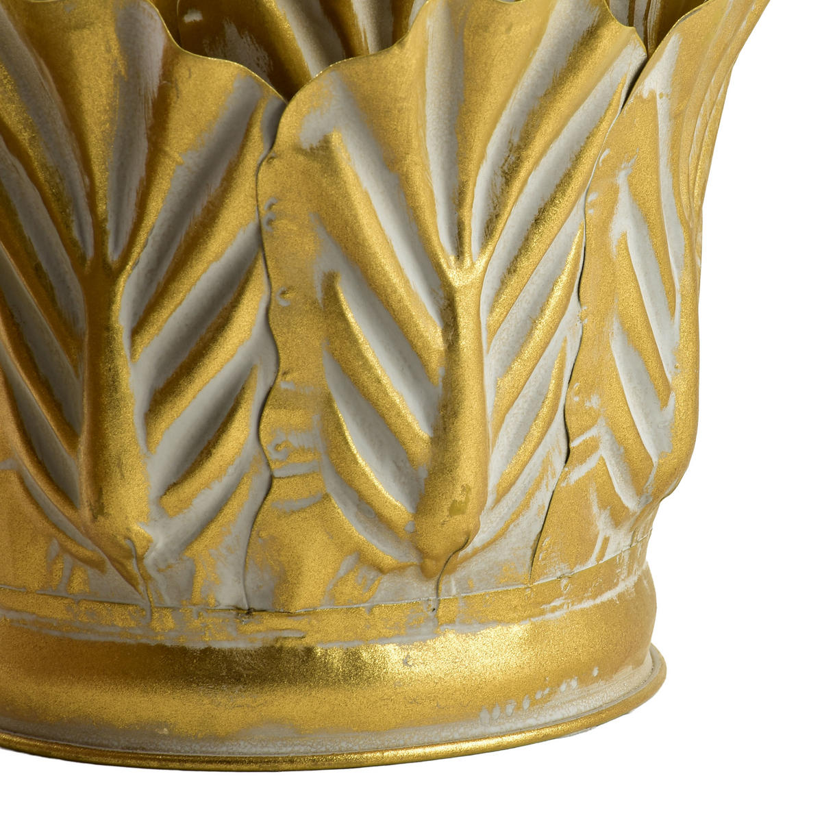 BLUMENTOPF Marina 2er Set Gold 28/28/20 cm Metall - Goldfarben, Metall (28/20/28cm) - Mondex