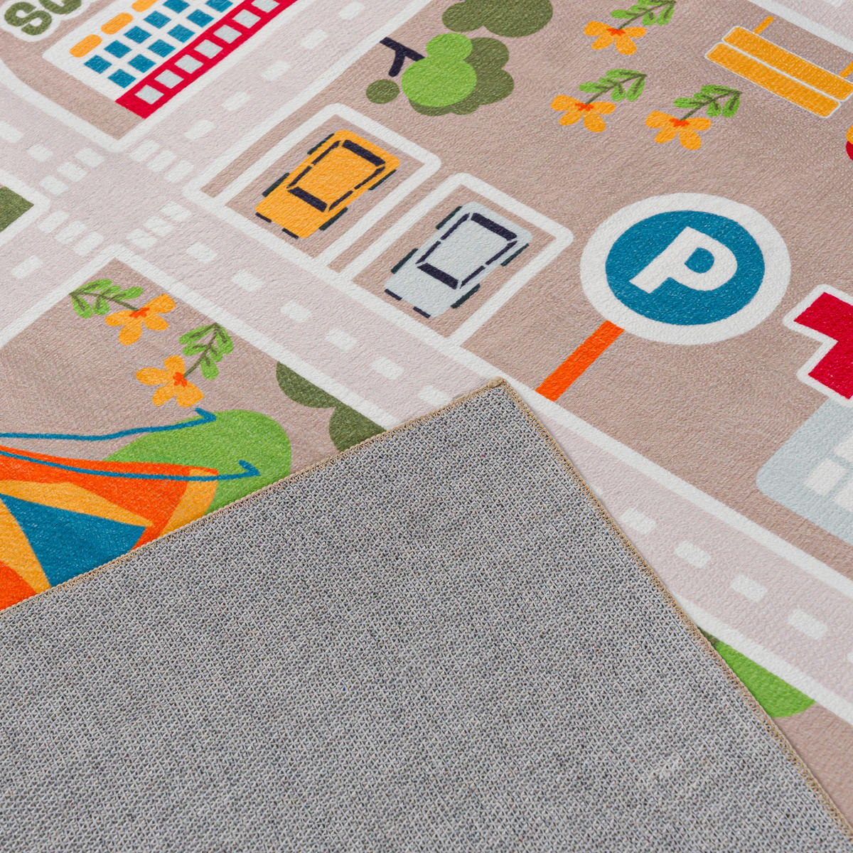 BARNMATTA flerfärgad väg - 120 x 170 cm - Multicolor, Textil (120/170cm) - Mazovia
