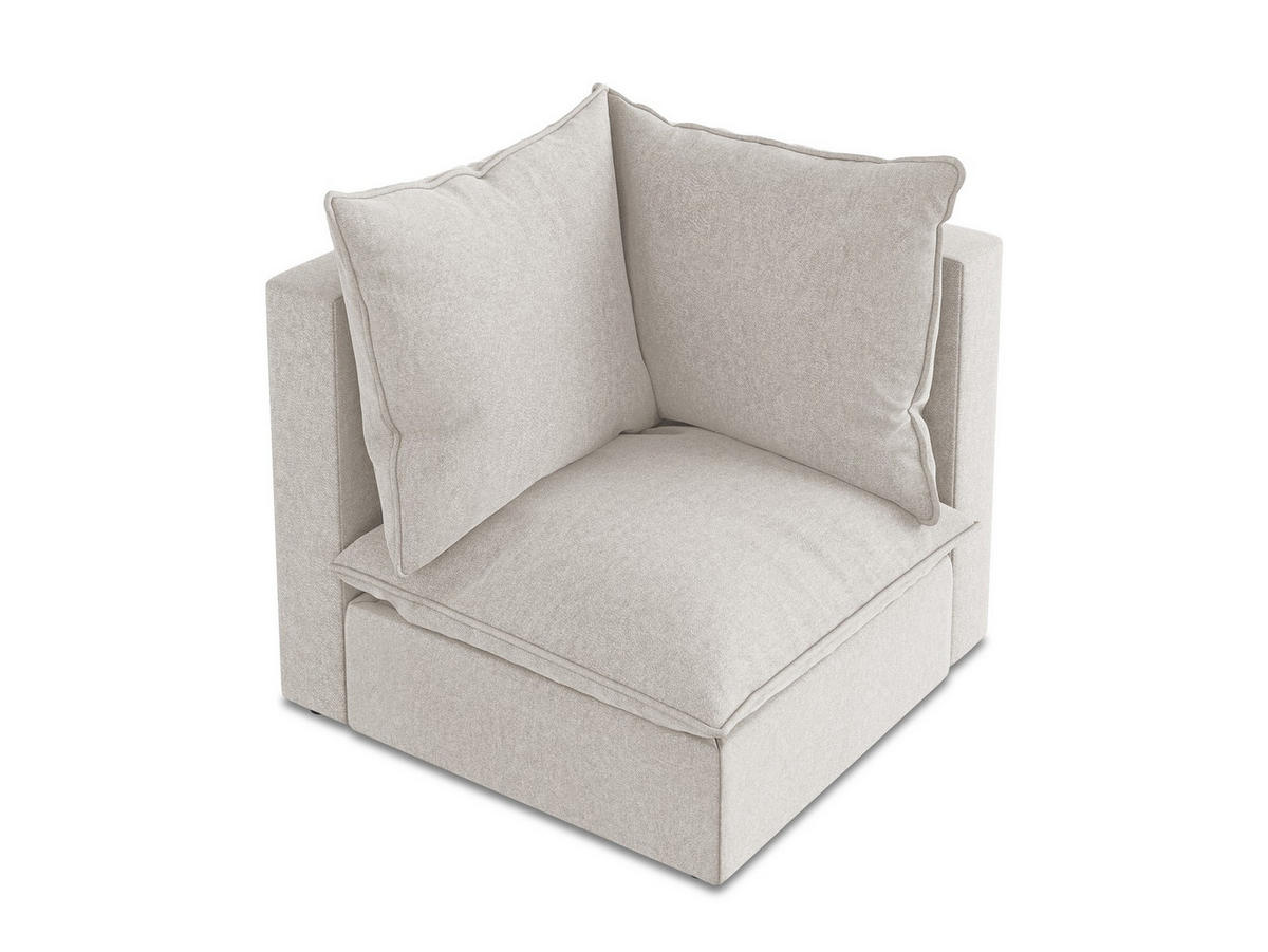 SOFAELEMENT Samt Stoff Beige - Hellbraun/Schwarz, Holzwerkstoff/Kunststoff (90/77/90cm) - Makamii