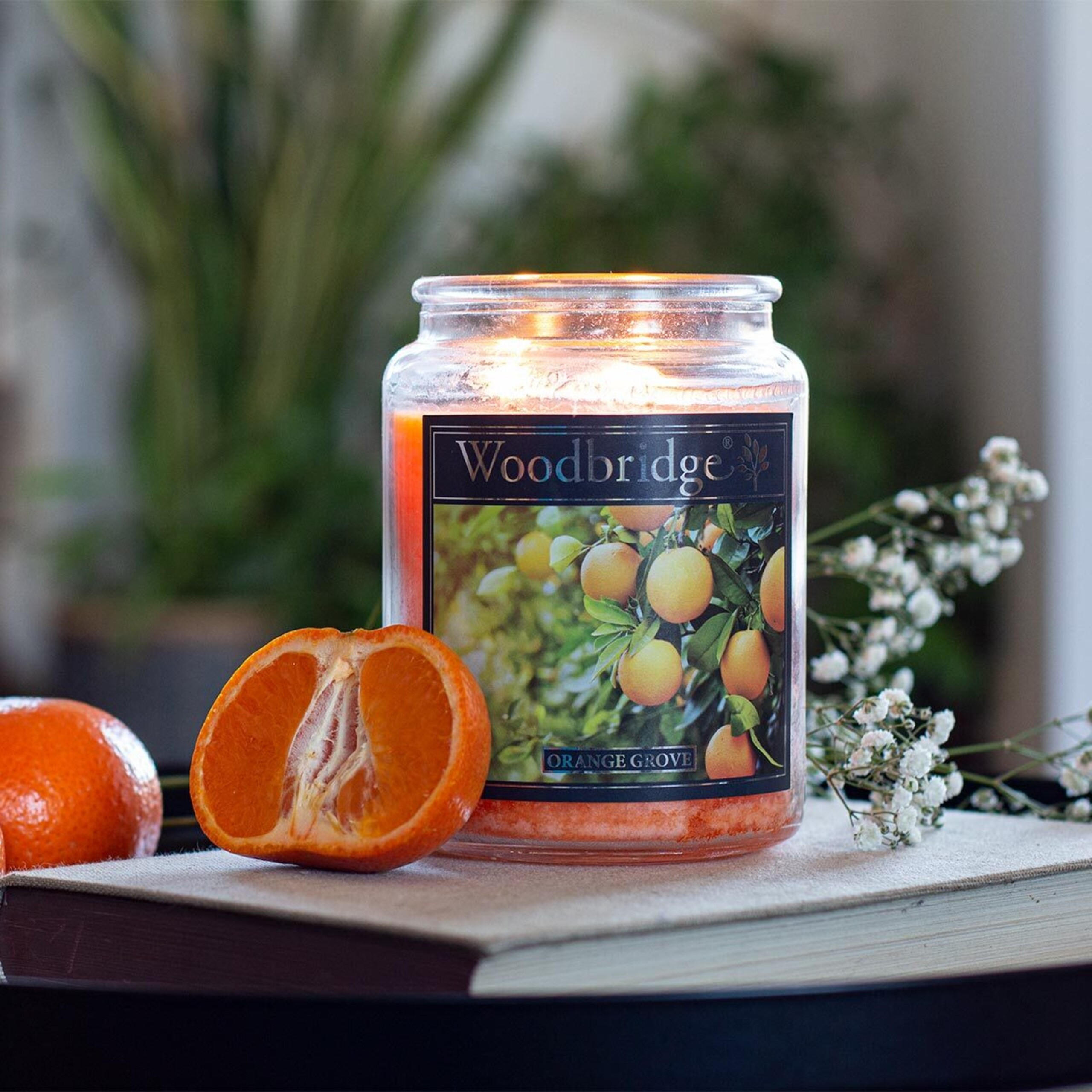 DUFTKERZE Woodbridge - Orange, Naturmaterialien/Glas (17cm)