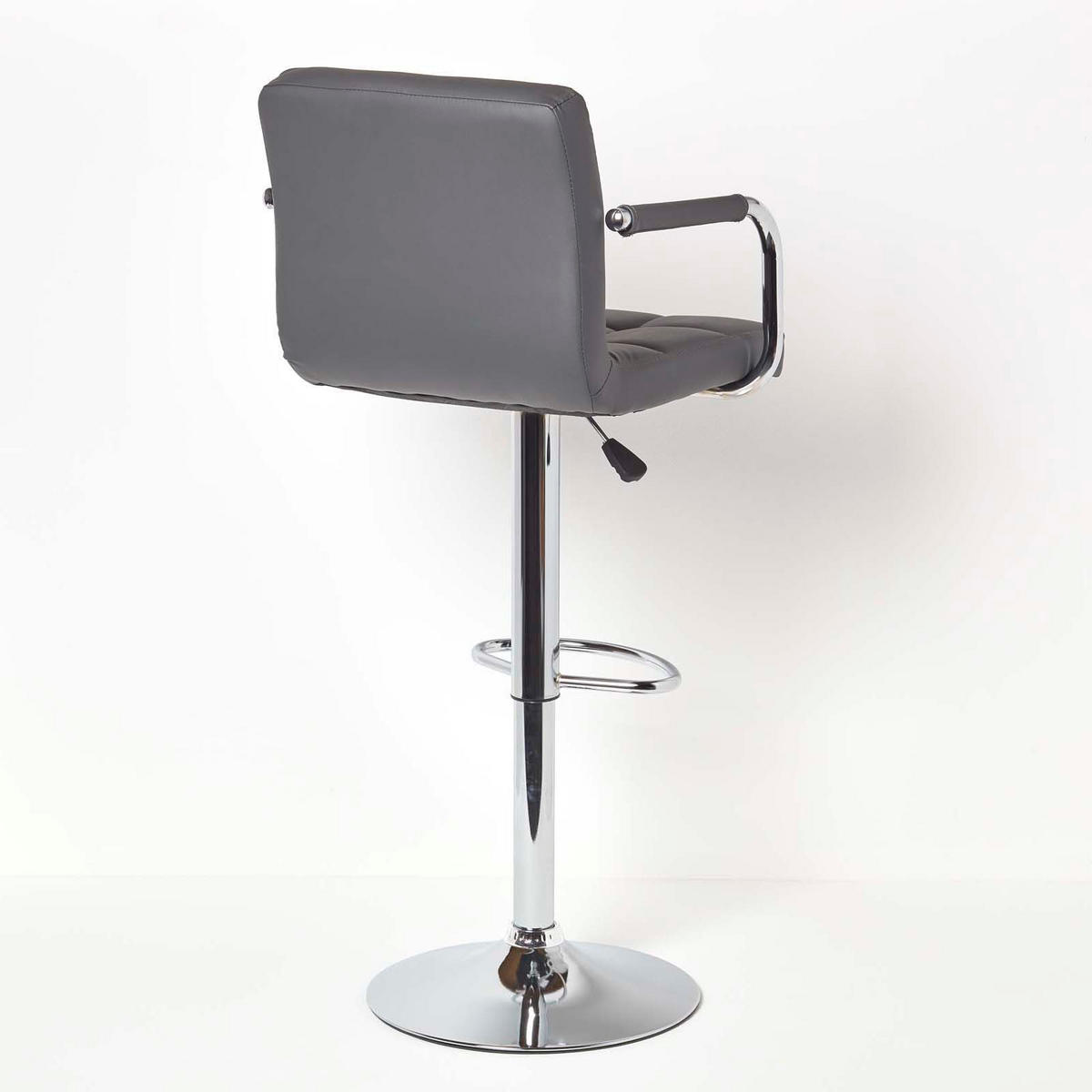 BARSTUHL Bramley mit Lehne, Kunstleder, drehbar & höhenverstellbar - Grau, Textil (44/113/44cm) - Homescapes