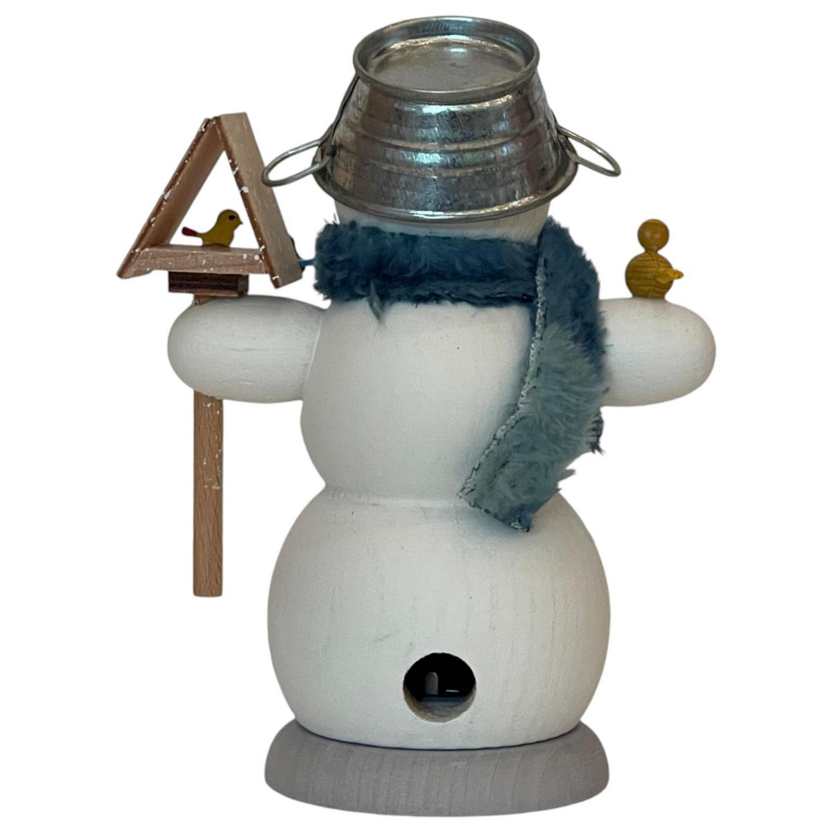 RAUCHFIGUR Schneemann Vogelhaus und Vogel 13 cm - Multicolor, Holz (6/13/10cm)