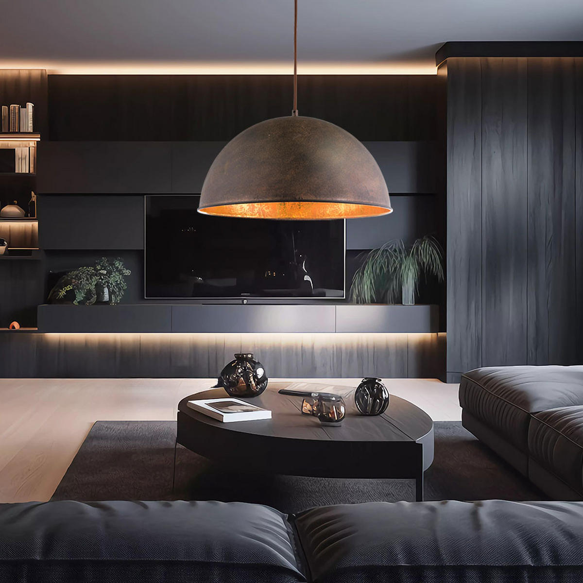 LED HÄNGELEUCHTE Metall Rostfarben Braun - Braun, Metall (41/41/120cm) - Globo Lighting