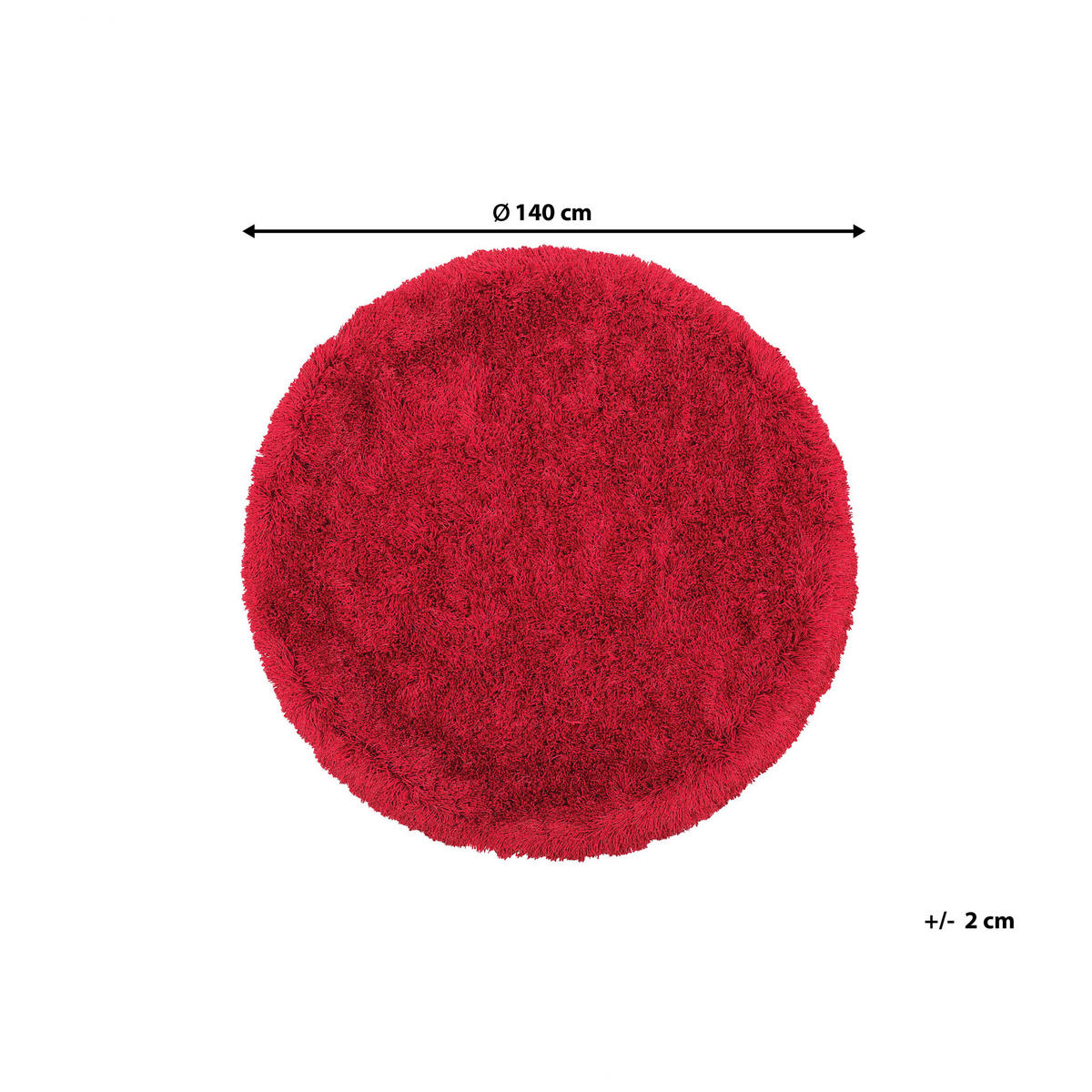 SHAGGY-TEPPICH Cide 140/140 cm - Rot, Kunststoff (140/140cm) - Beliani