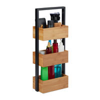 BADREGAL - Hellbraun, Holz/Metall (28.5/67/15cm) - Relaxdays