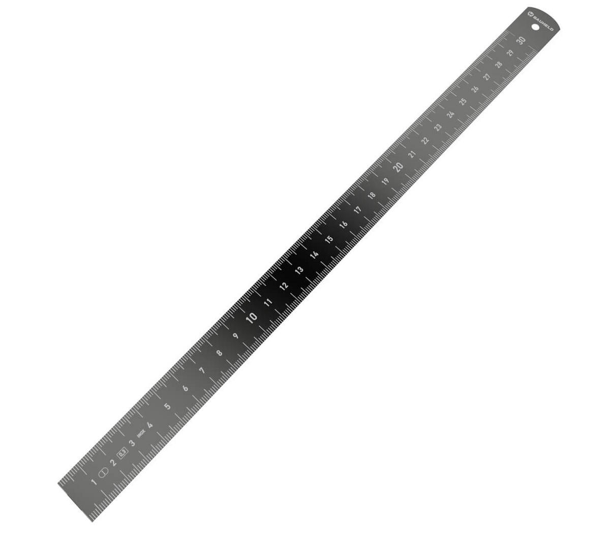 ALULINEAL 300 mm Aluminium Eloxiert Genauigkeitsklasse Eg 1 - Schwarz, Metall (30/2/1cm) - BAUHELD