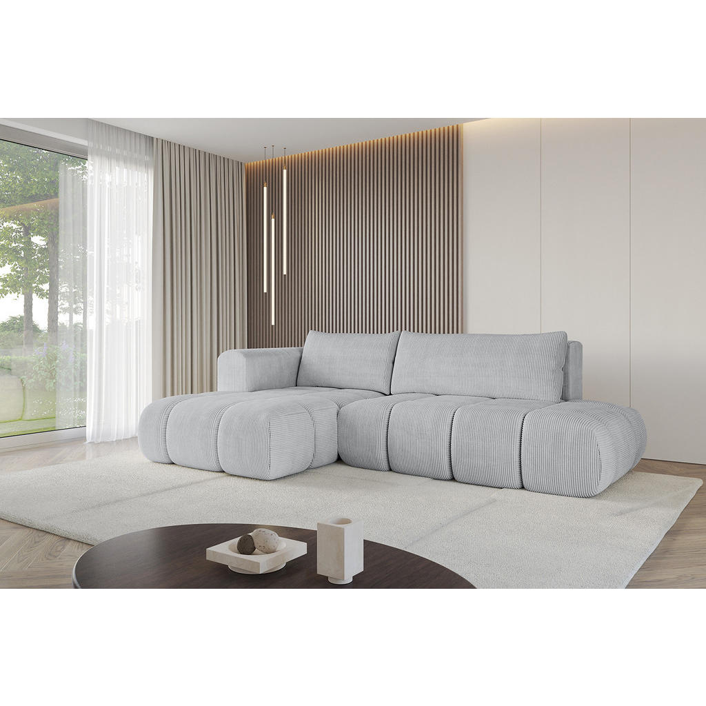 Thumbnail - Altdecor Ecksofa, Grau, Textil, 4-Sitzer, L-Form, Ottomane links, 289x180 cm, Wohnzimmer, Sofas & Couches, Wohnlandschaf...