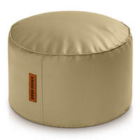 INDOOR HOCKER Stay rund Kunstleder - Beige, Textil (43/30/30cm) - Green Bean