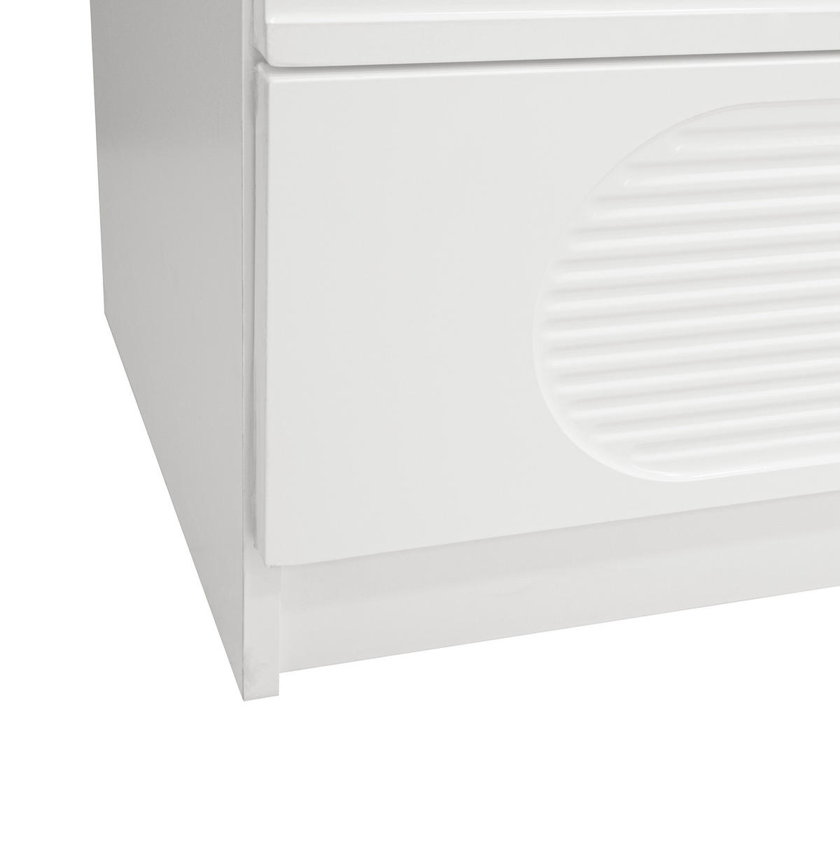 KOMMODE 60/38,5/85 cm mit 4 Schubladen – weiss, Hochglanz-Fronten - Weiß, Holzwerkstoff (60/85/38.5cm) - BEAOK