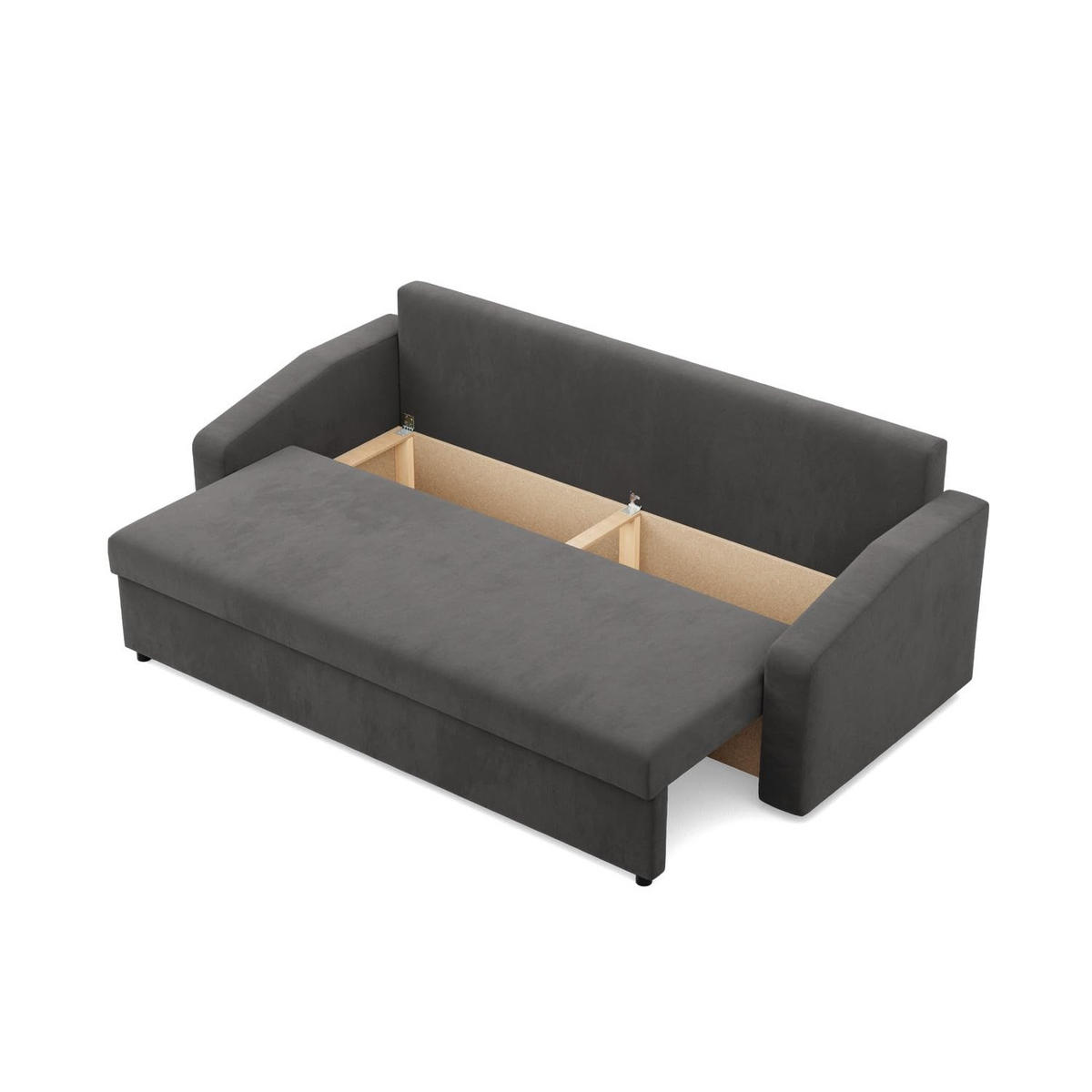 SOFA 3-SITZER MIT SCHLAFFUNKTION NEO, Grau - Grau, Textil (220/92/92cm) - Mebligo