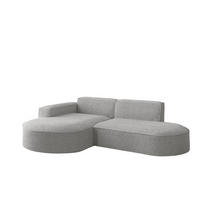 ECKSOFA Designer L-Form MODENA STUDIO Stoff Loop Hellgrau Links - Hellgrau, Holz (165/236cm) - Kaiser Möbel