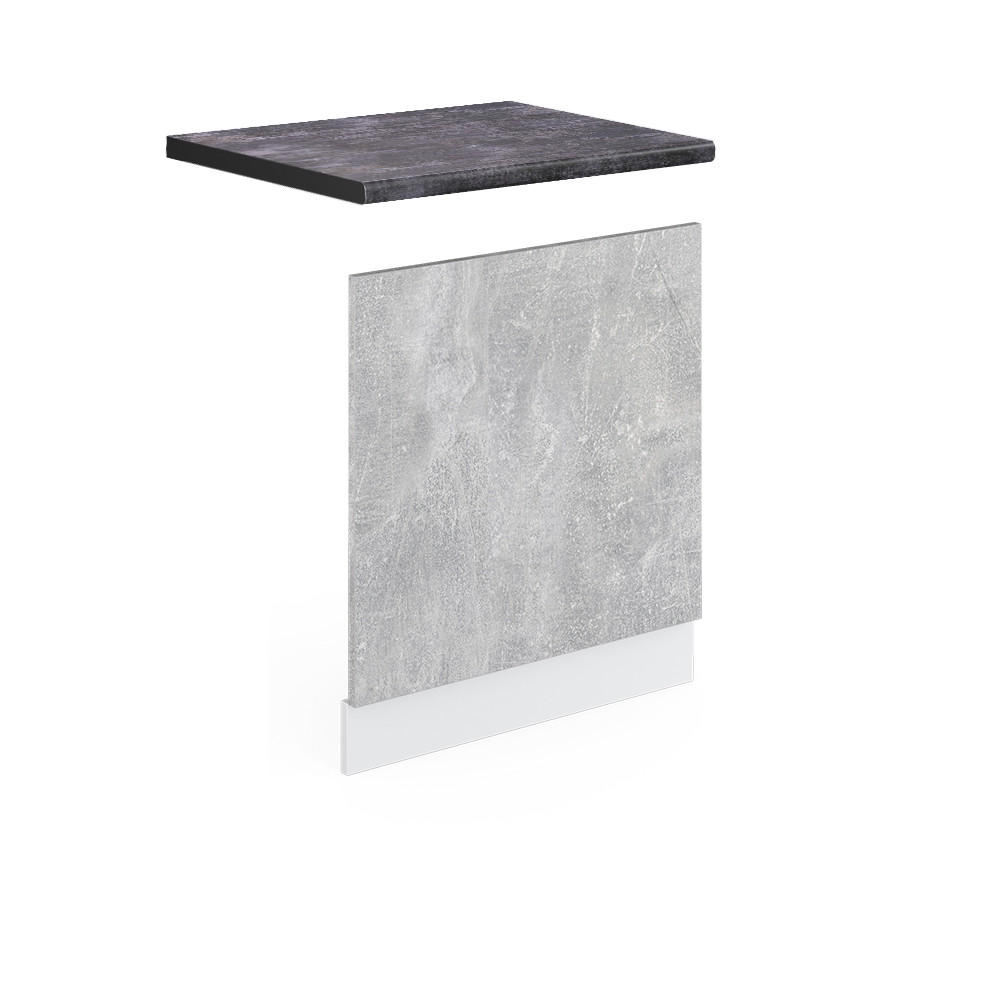FRONTBLENDE R-Line Beton 60 cm, AP Anthrazit - Schieferfarben/Weiß, Holzwerkstoff (60/57.2/1.6cm) - Vicco