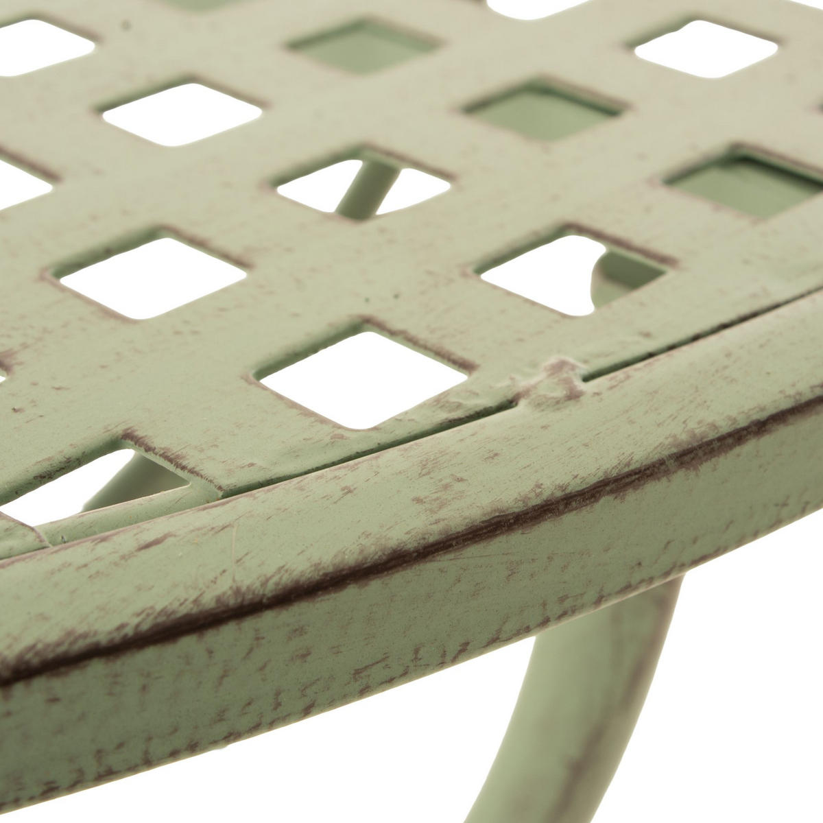 GARTENBEISTELLTISCH rund Ø70 cm Metall Antik-Grün - Grün, Metall (70/70/74cm) - CLP