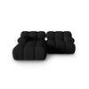 ECKSOFA modular links Bellis aus 3D-Stoff schwarz 3 Sitzplätze - Schwarz, Textil (155/188cm) - Micadoni