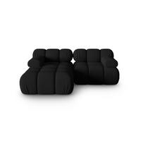 ECKSOFA modular links Bellis aus 3D-Stoff schwarz 3 Sitzplätze - Schwarz, Textil (155/188cm) - Micadoni