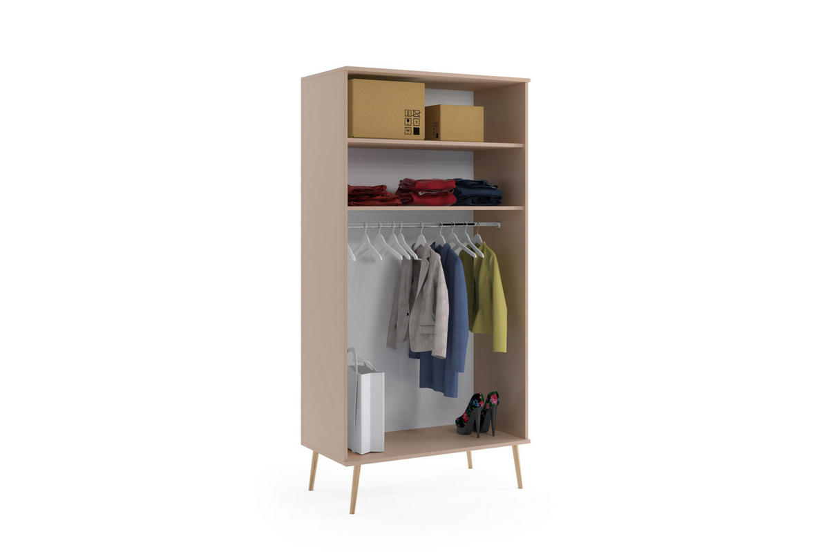 KLEIDERSCHRANK Schrank Kriml Macchiato 180x202 cm - Mokka, Holz (52/202/180cm) - Fedve